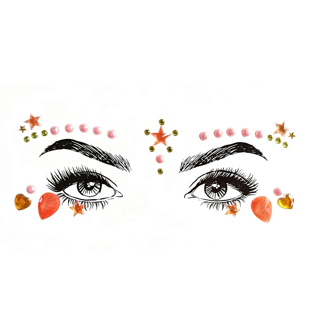 Временные наклейки для лица тату легко управлять Кристальное лицо драгоценные