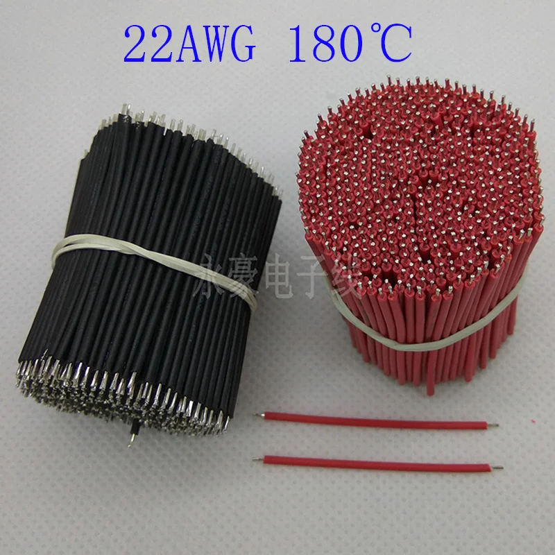 1000 шт 150 мм 180 градусов 3239 * 22AWG красный и черный с оловянной проволокой DIY панельный