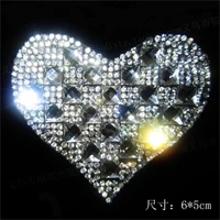 2pclot love heart hot fix rhinstonne motif transfer iron on crystal stone hotfix rhinestone for hat bag glove