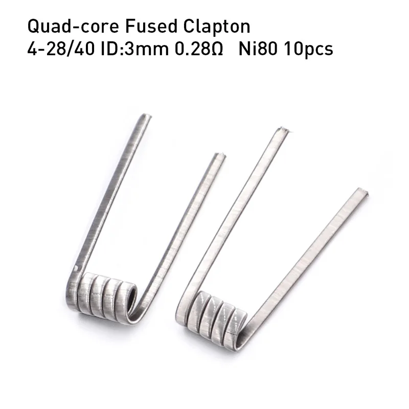 

10pcs/lot Coilology Quad-core Fused Clapton Coils for atomizer tank vaporizer RDTA RDA RTA vape wire