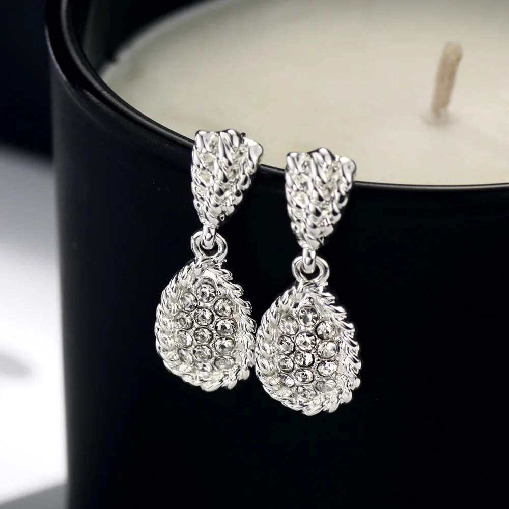 Neoglory горный хрусталь три пары белых шаров Комплект сережек для женщин подростков