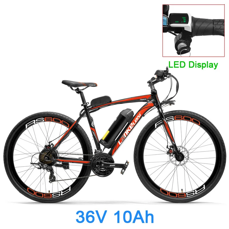 RS600 супер мощный электрический велосипед, 36 В 10Ah/15Ah/20Ah батарея E велосипед, 700C дорожный велосипед, оба дисковых тормоза, рама из алюминиевого сплава - Цвет: Red 10A LED