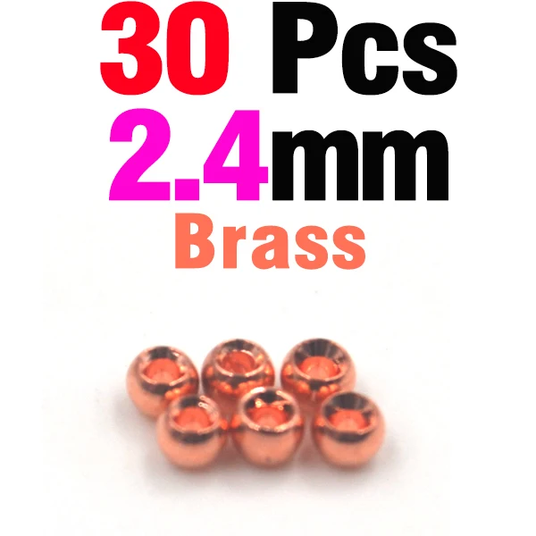 30P 2dot4 Brass MNFT 30 шт красочные латунные бусины размеры 2 мм 2,4 мм 2,8 мм 3,2 мм 3,4 мм 3,8 мм Материалы для завязывания Nymph стример жуков аксессуары - Цвет: 30P 2dot4 Brass