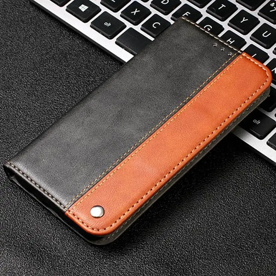 Brown Чехол-портмоне с откидной крышкой чехол для samsung Galaxy S6 S7 S8 S9 S10 E A10 A20 A30 A40 A50 A70 M10 M20 M30 J4 J6 A5 A6 A7 Plus кожаный чехол - Цвет: Brown