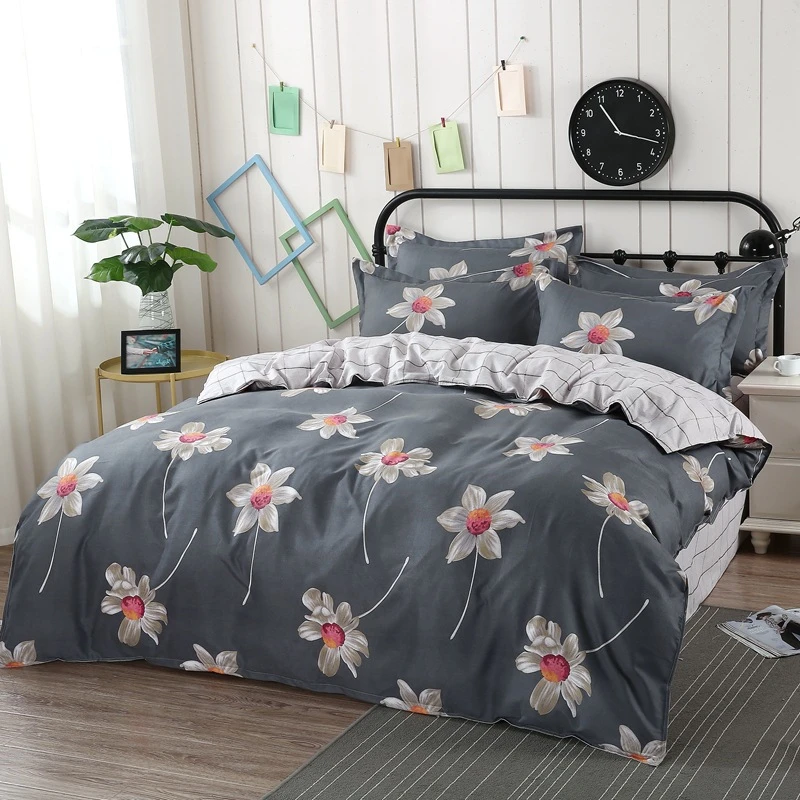 

Simple Striped Lattice Printing Comforter Bedding Sets Thickening Bed linen Duvet Cover Pillowcase Soft Home Classic Bedding Set