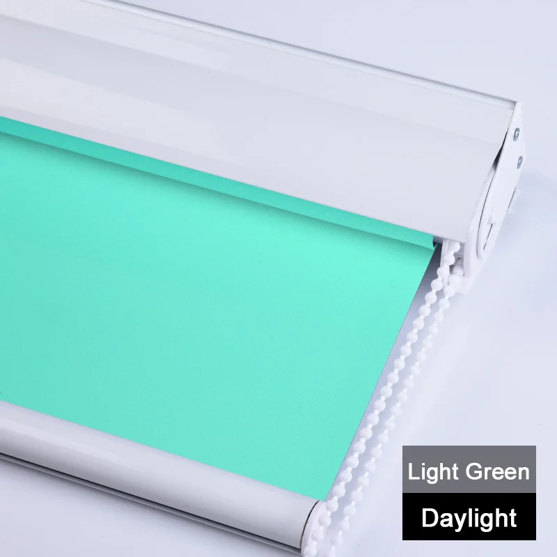 Daylight-Light Green CASAYA сверхпрочные рулонные шторы С Пылезащитным покрытием, легко очищающие оконные шторы, затемненные шторы для офиса, кровати, гостиной, 1 м x 1 м - Цвет: Daylight-Light Green