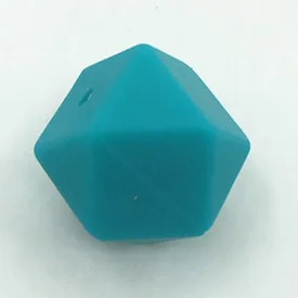 aqua 50 шт./лот Горячая Шестигранная форма силиконовые бусины россыпью для ожерелье-прорезыватель силиконовые бусины для детский прорезыватель BPA микроволновых печей DIY бусины - Цвет: aqua
