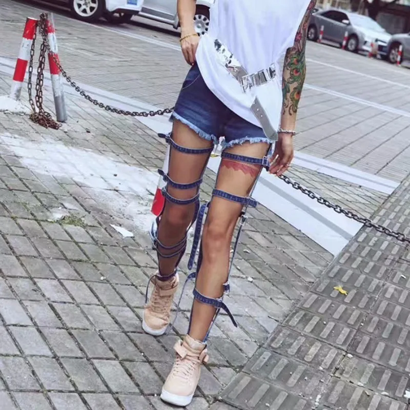 Джинсовые шорты TWOTWINSTYLE со съемными вырезами большого размера мини-брюки летняя