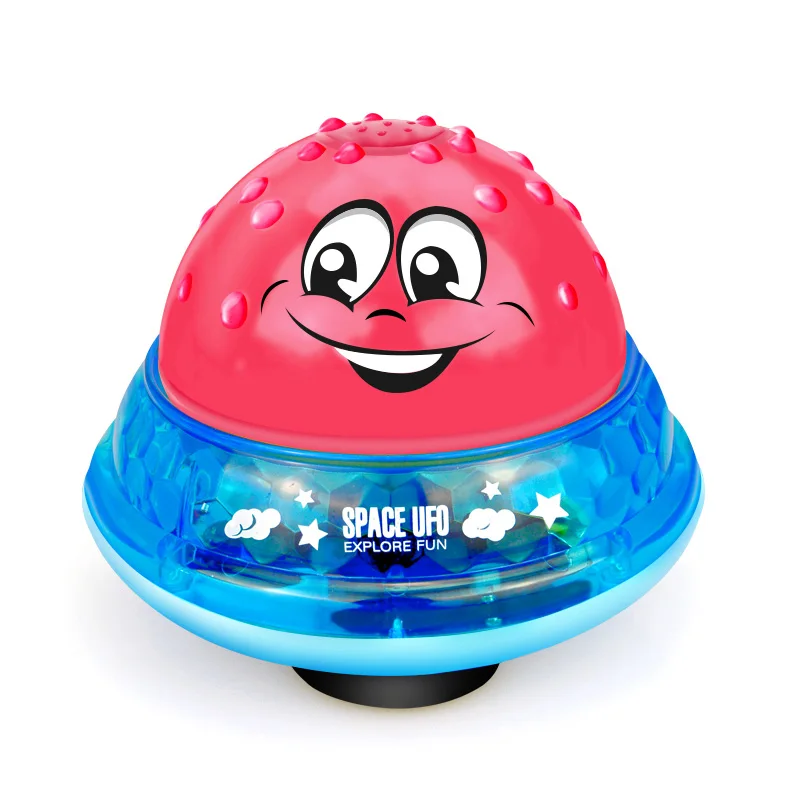 Red with Base Забавные детские Игрушки для ванны, Электрический индукционный водяной спрей, игрушки для детей, музыкальный светильник, Детская ванная комната, плавающая, мигающая игрушка для игры в воду - Цвет: Red with Base