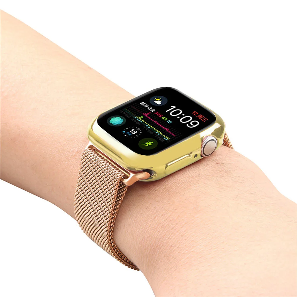 Полный защитный силиконовый мягкий чехол для Apple Watch iWatch серии 4 серии 5 покрытие 44 мм 40 мм покрытие ТПУ чехол