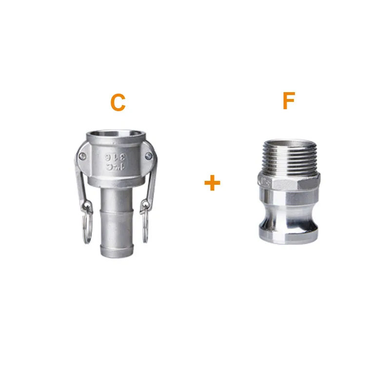 C and F DN15 1/" Тип B/C/D+ DP/E/F Тип DC+ E/F Camlock фитинг адаптер Homebrew 304 соединитель из нержавеющей стали быстроразъемный соединитель - Цвет: C and F