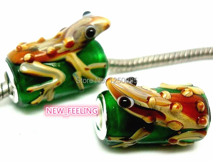 10 шт. высокое качество зеленый цвет Золотая ящерица стеклянные бусины