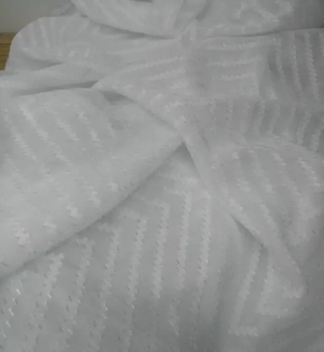 chiffon white swiss dot weave silky strips thin snow soft breathable DIY dress blouse fabric 100cm*150cm | Дом и сад