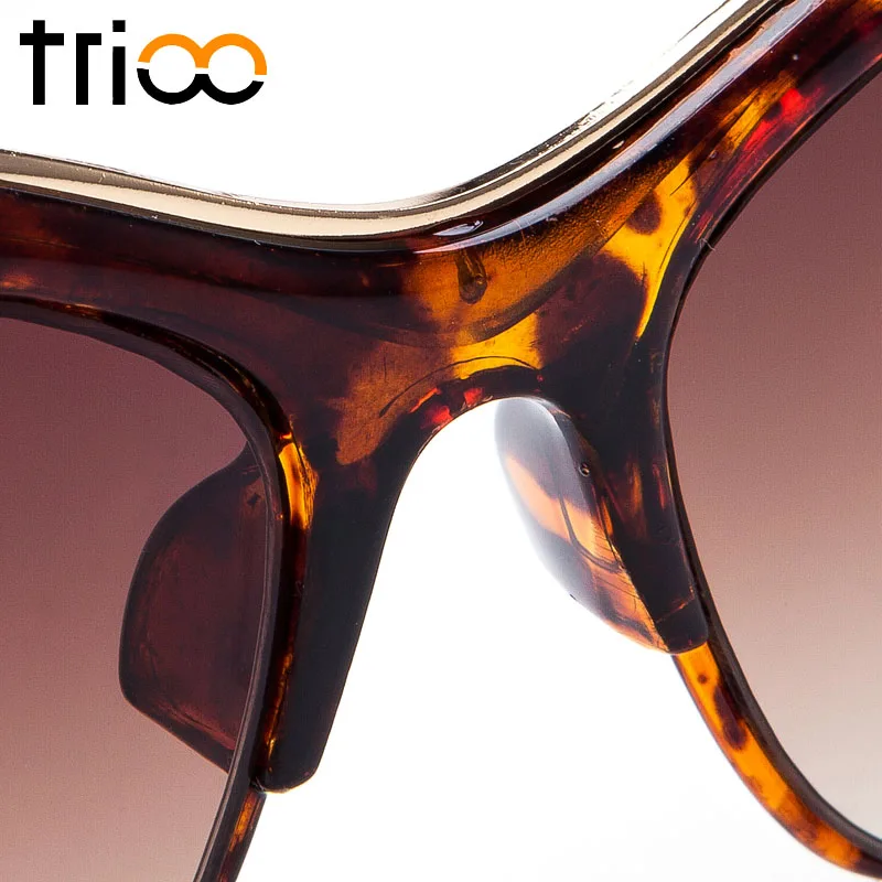 

TRIOO Cat Eye Tortoiseshell Women Sunglasses Semi-Rimless Female Shades Summer UV400 Protection Sun Glasses For Women Oculos