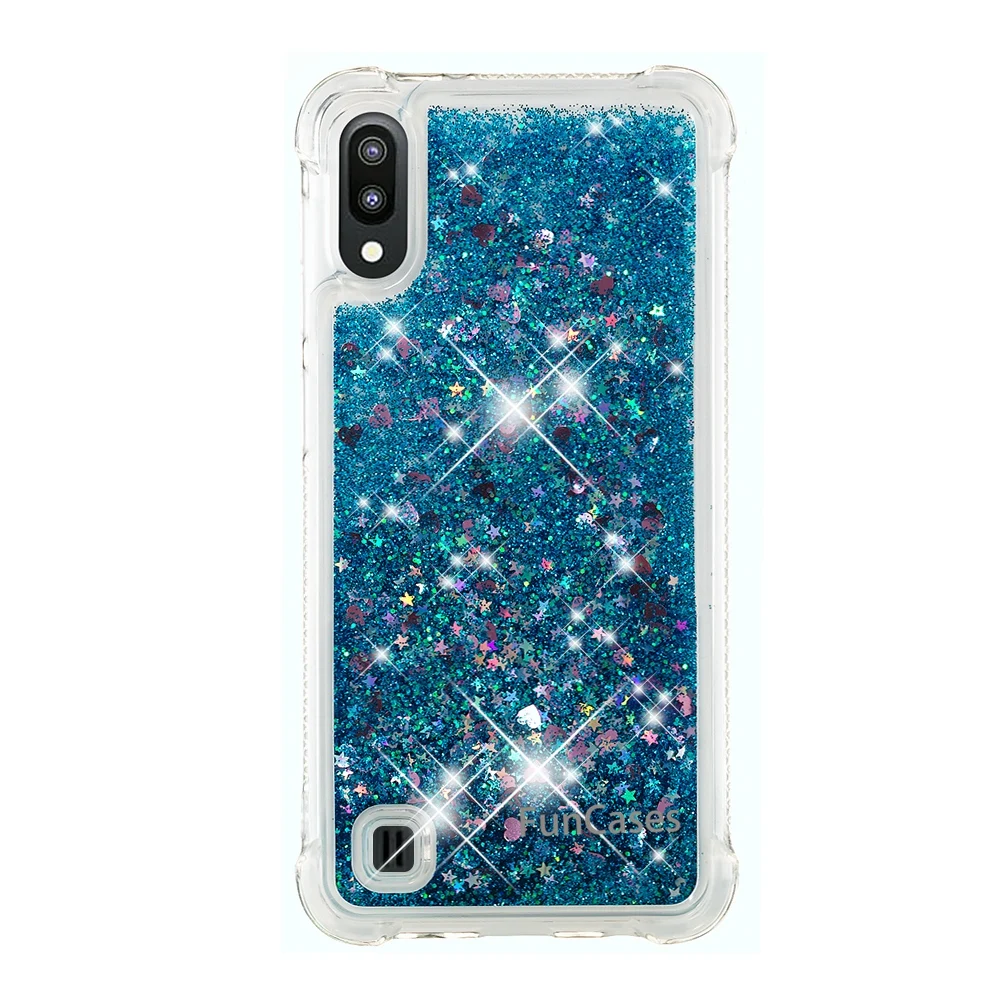 Модные блестящие сердца для samsung Galaxy M10 чехол A10 диаманта Bling жидкий песок