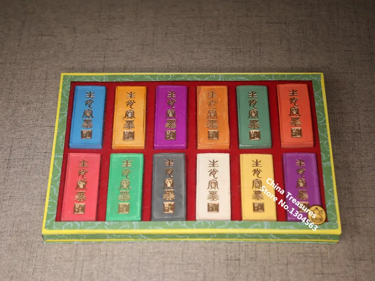 

12pcs/set Chinese ink sticks Solid Paint inks calligraphy inks 12 colors ink