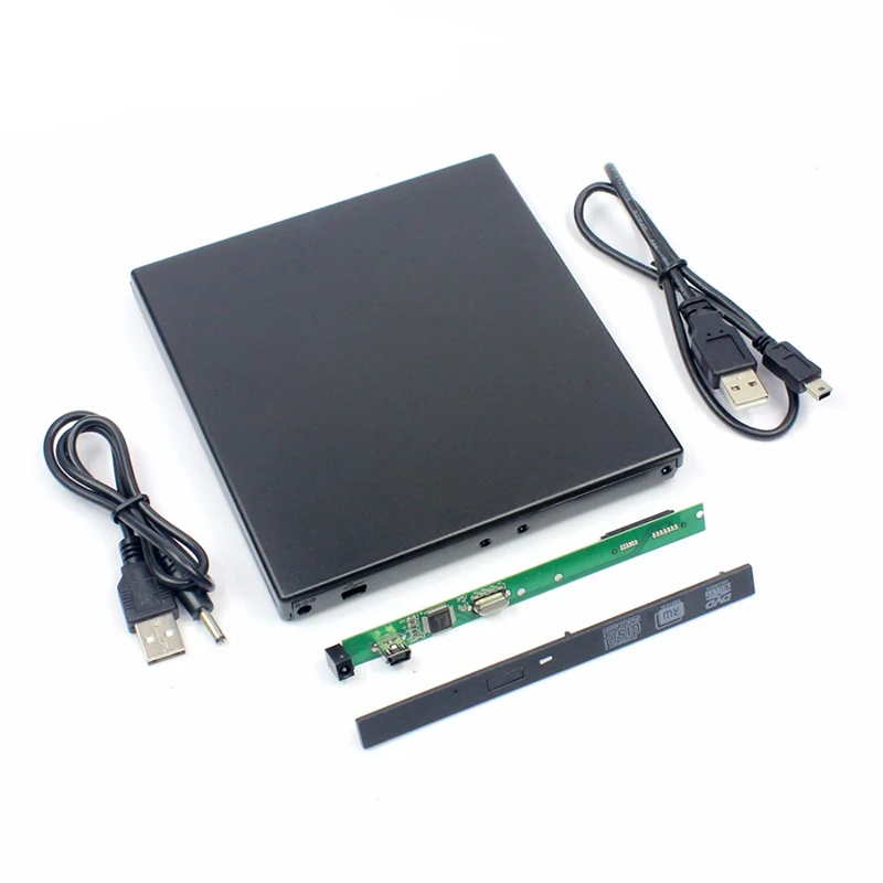 9,5 мм USB 2,0 SATA Внешний привод DVD CD DVD-Rom Чехол Коробка привода для ноутбука внешний портативный жесткий диск HDD корпус