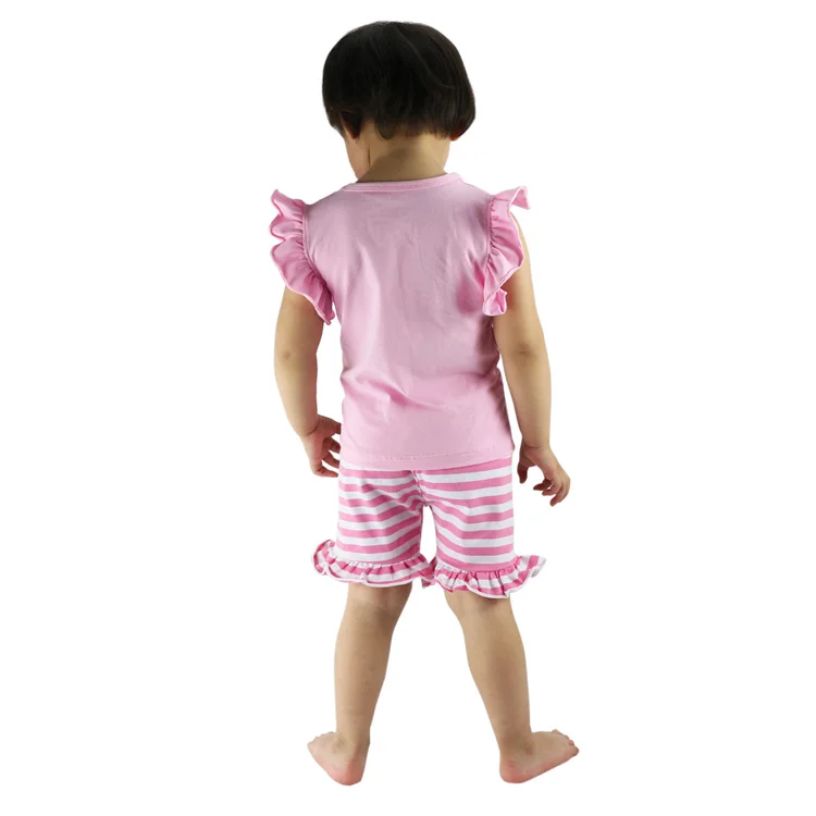 Хлопковые детские шорты с оборками в полоску для маленьких девочек вязаные