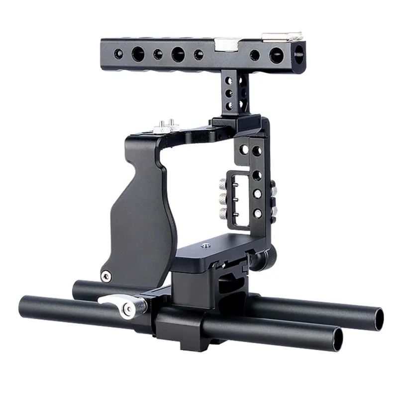 Handheld DSLR Camera Cage Stabilizer Video Steadicam with Top Handle Grip for Sony A6000/A6300/A6500|steadicam stabilizer|camera steadicamcamera cage