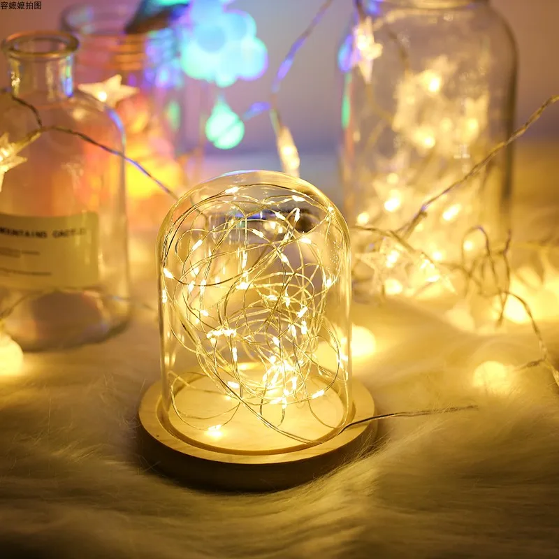 

Photography Props LED String Lights Night-light Glass Bottle For Garland Fairy Wedding Christmas Party Bedroom Decoration Photos