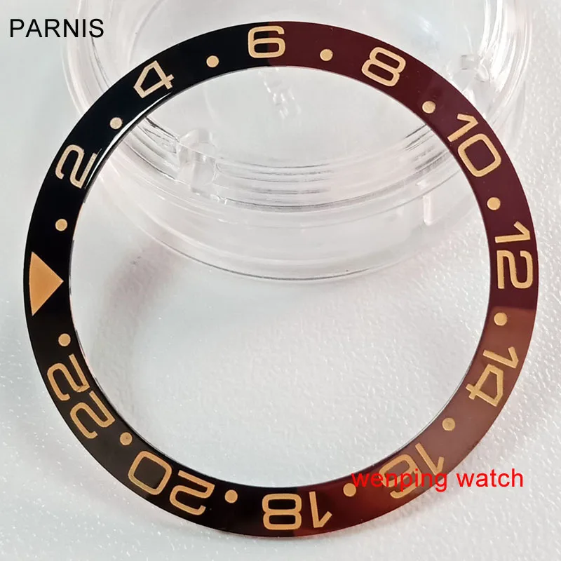 38 мм керамический ободок специальные желтые цифры вставки часы подходят для