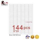 Лист а4, матовая самоклеящаяся бумага-стикер 30x10 мм (круглый уголок 144 шт.), пустая адресная этикетка, 50 листов, 7200 наклеек