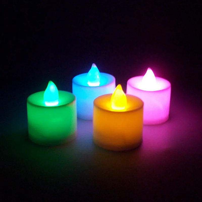 24 шт. плавающий беспламенный светодиодный светильник для чая чайных свечей