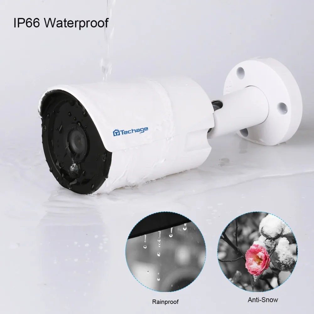 Techage H.265 8CH 4MP POE NVR CCTV Системы 4 шт. массив светодио дный Hi3516D OV4689 IP Камера P2P Onvif