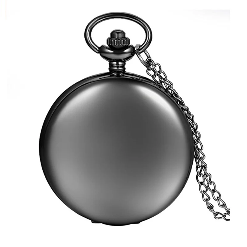 Hot Matted Cover Silver Bronze Black Quartz Necklace Pendant Pocket Watch Chain Unisex Gifts for Men Women Boys Kids | Наручные часы
