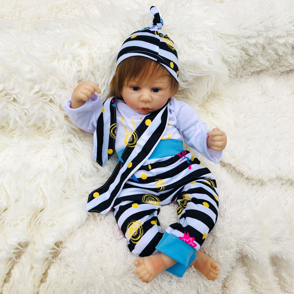 Красивый reborn boy 45 см силиконовая кукла bebe Reborn Baby игрушка для девочек детский