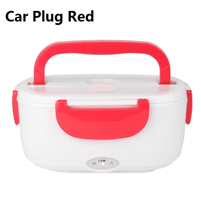 Car Plug Red 11 в/220 В/Автомобильная вилка, портативный Электрический нагревательный Ланч-бокс, контейнер для еды, подогреватель пищи, наборы посуды для домашнего автомобиля - Цвет: Car Plug Red