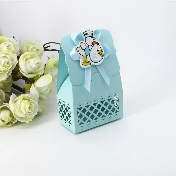 48pcs boy baby show candy box New Baby Shower Birthday Party Favor Gift Bags Box shower souvenirs | Дом и сад