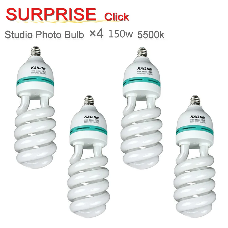 4 шт. лампы для фотостудии E27 220 В 150 Вт 5500 к|studio lighting lamp|photo videophotography studio |