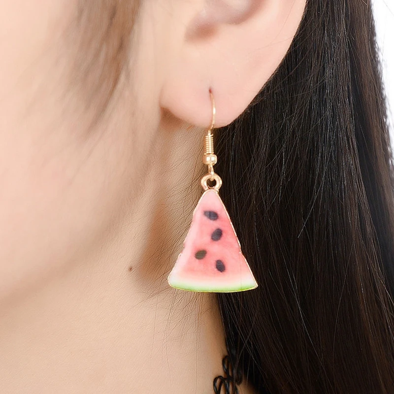 Женские серьги-подвески с фруктами арбуз вечерние ювелирные изделия | Украшения