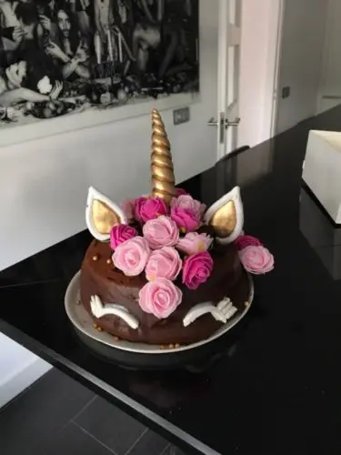 Золотой серебряный единорог рога торт Топпер Дети День рождения Праздничный