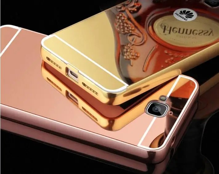 Зеркальный чехол накладка для Huawei Y6 Pro алюминиевая металлическая рамка телефона