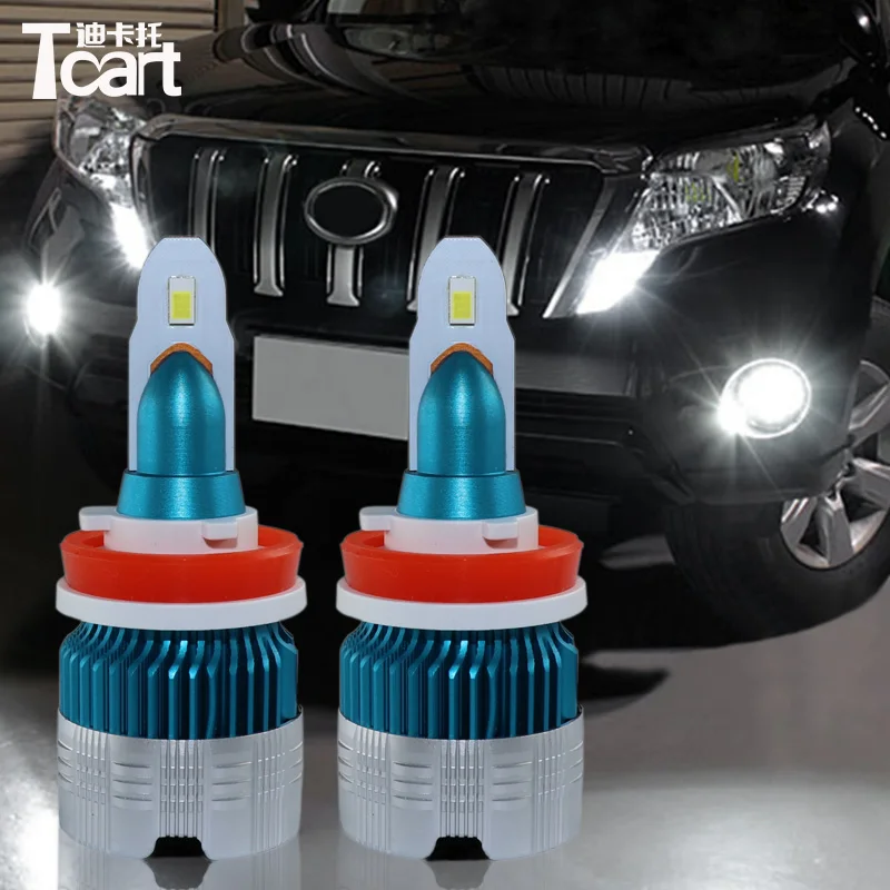 Tcart H8 H9 H11 весьма п светодиодный туман светильник лампы 3000lm для Toyota Prado 150 2014 2015 2016