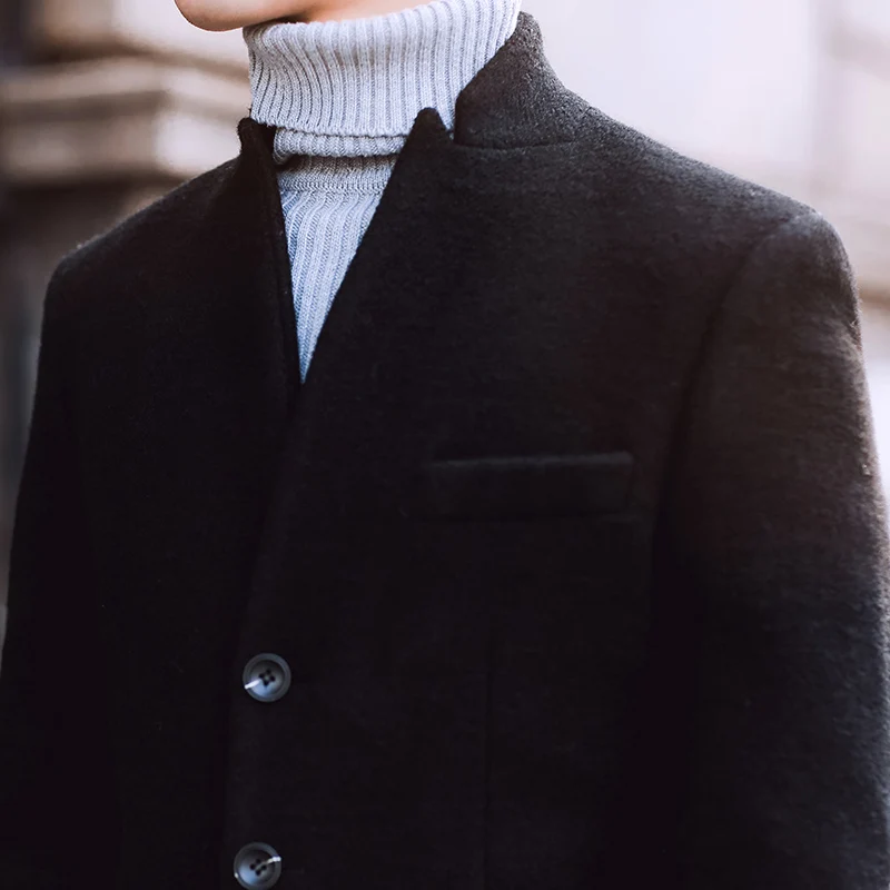Новинка 2017 Стильное мужское шерстяное пальто высокое качество модный