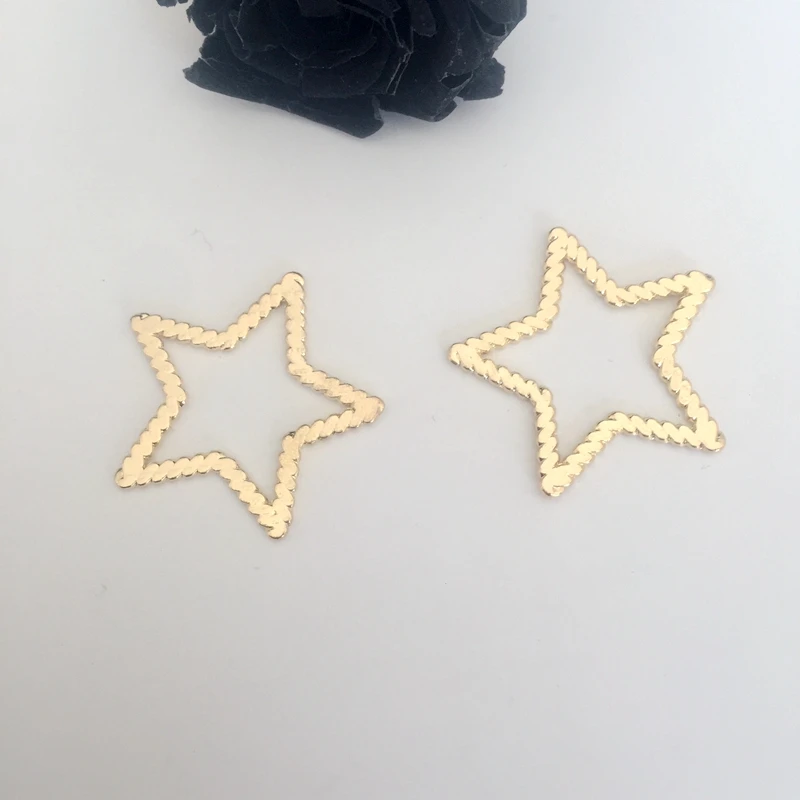 

24MM 95Pcs/Pack Star Shape KC Gold Jewellery Alloy Charms Jewelry Pendants