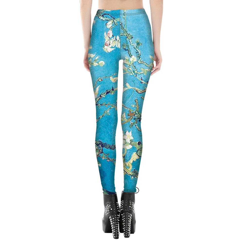 Нанди стихи Новая мода лето цветочный принт женские цветочные леггинсы синие