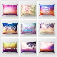 summer sunset cushion cover 30x50cm coconut tree polyester pillow case with letters for sofa couch bed decor home accessories