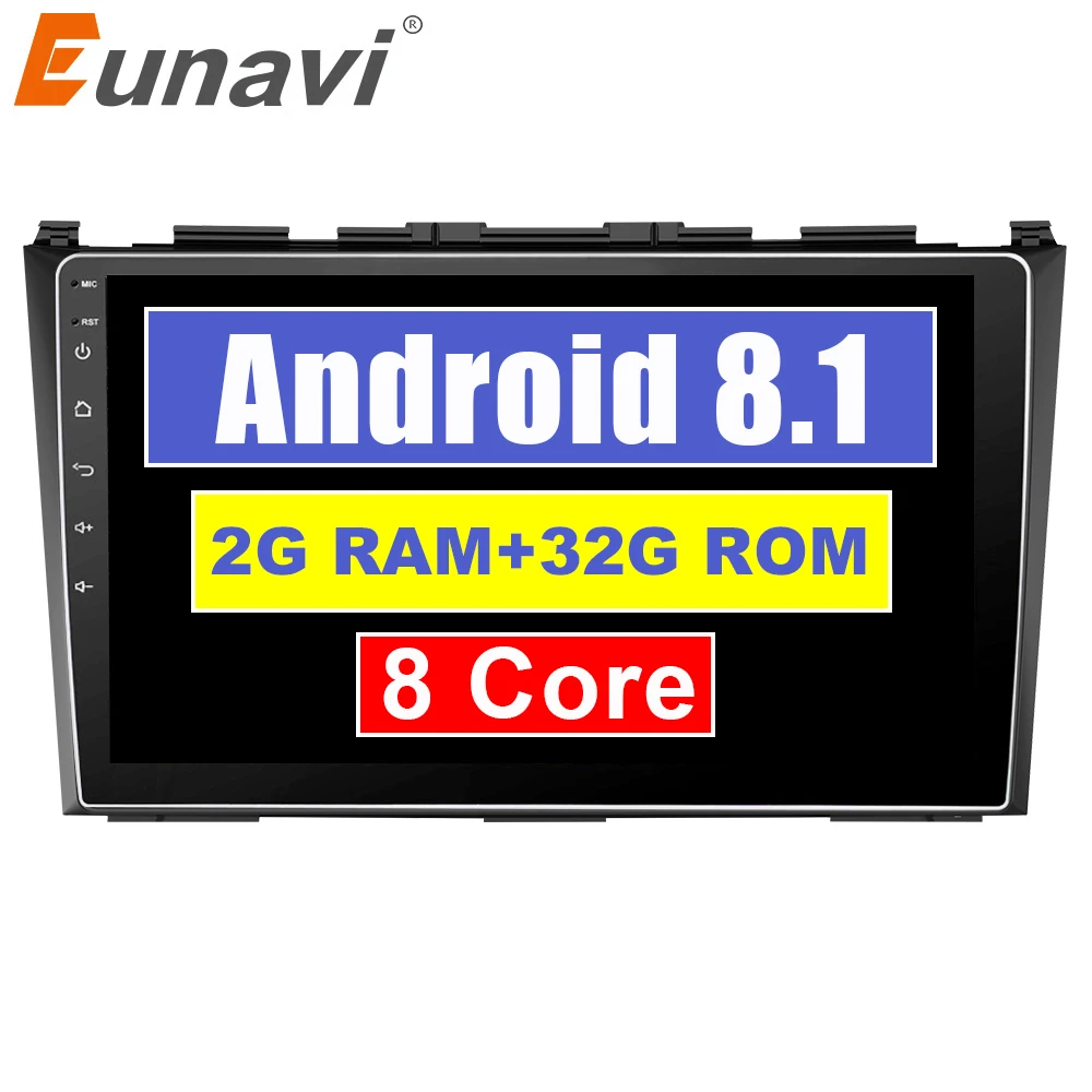 Eunavi Android 8 1 ядер Автомобильный GPS Мультимедийный проигрыватель для Honda CRV CR V 3 2007 2011