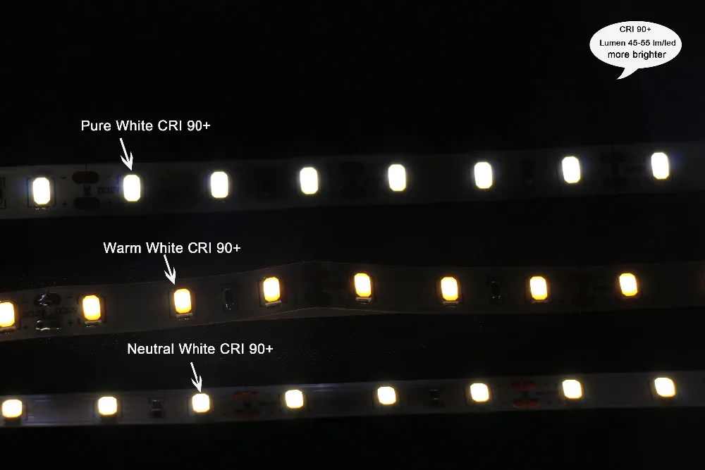 MARSWALLED 1M High CRI90+ LED Strip Light SMD5630 Super Bright Warm White Neutral White Daylight White Pure White Non-waterproof