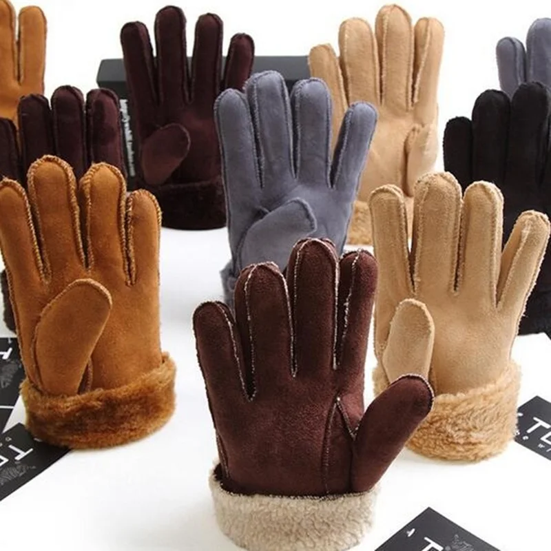 Модные замшевые перчатки OMH для мужчин и женщин зимние теплые из искусственного