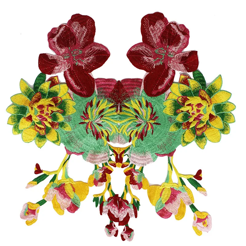 1 пара зеркальных вышитых нашивок с аппликацией украшение мотив значки