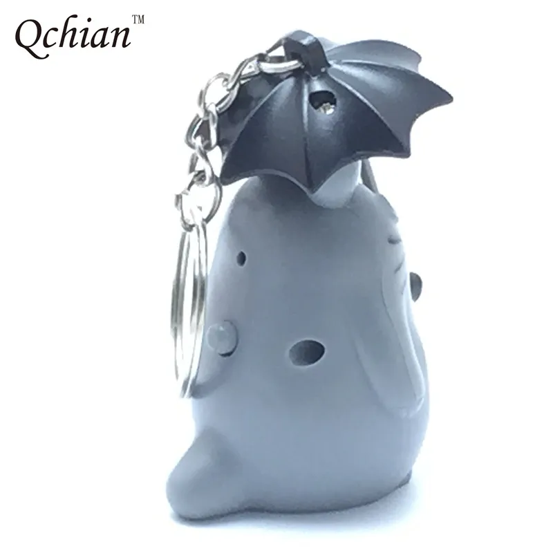 Аниме Tonari totoro брелок Тоторо звук и светильник ПВХ брелки светодиодный кольцо подвески chaveiro подарок для детей 2 Цвет