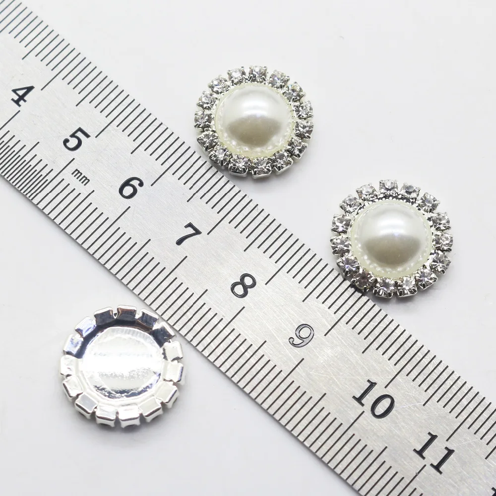 Low Price Full Size 100pcs/lot Flatback Buttons Silver handwork Button Accessories Wedding Decor Mix Color Free Shipping | Дом и сад
