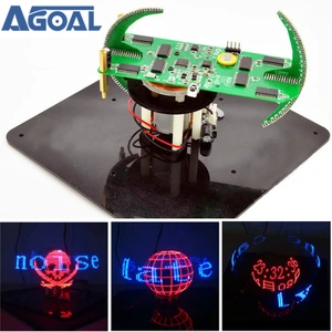 Набор для самостоятельной сборки, двухосевой, сферический, вращающийся, светодиодный, креативный Набор для пайки POV