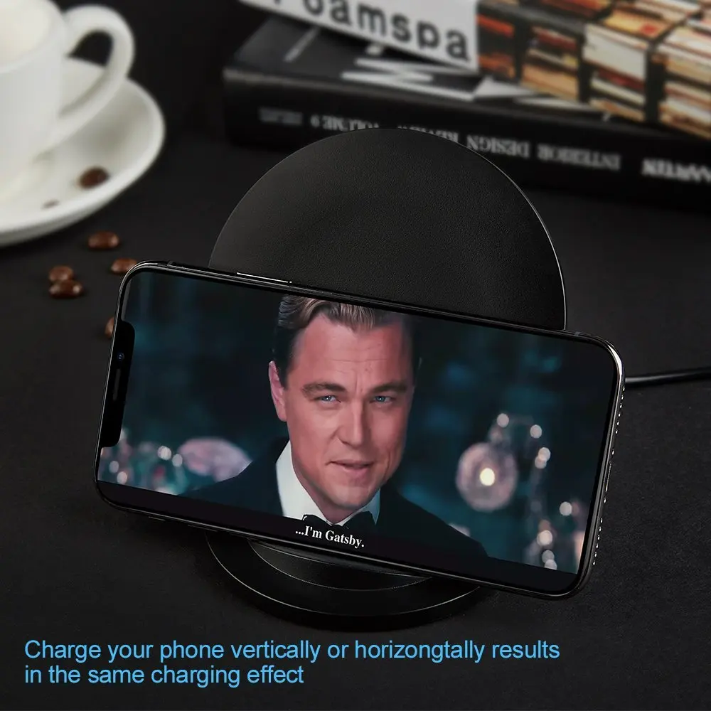 Мобильный телефон Ци Беспроводное зарядное устройство 10 Вт для Samsung Note 8/S8/S8