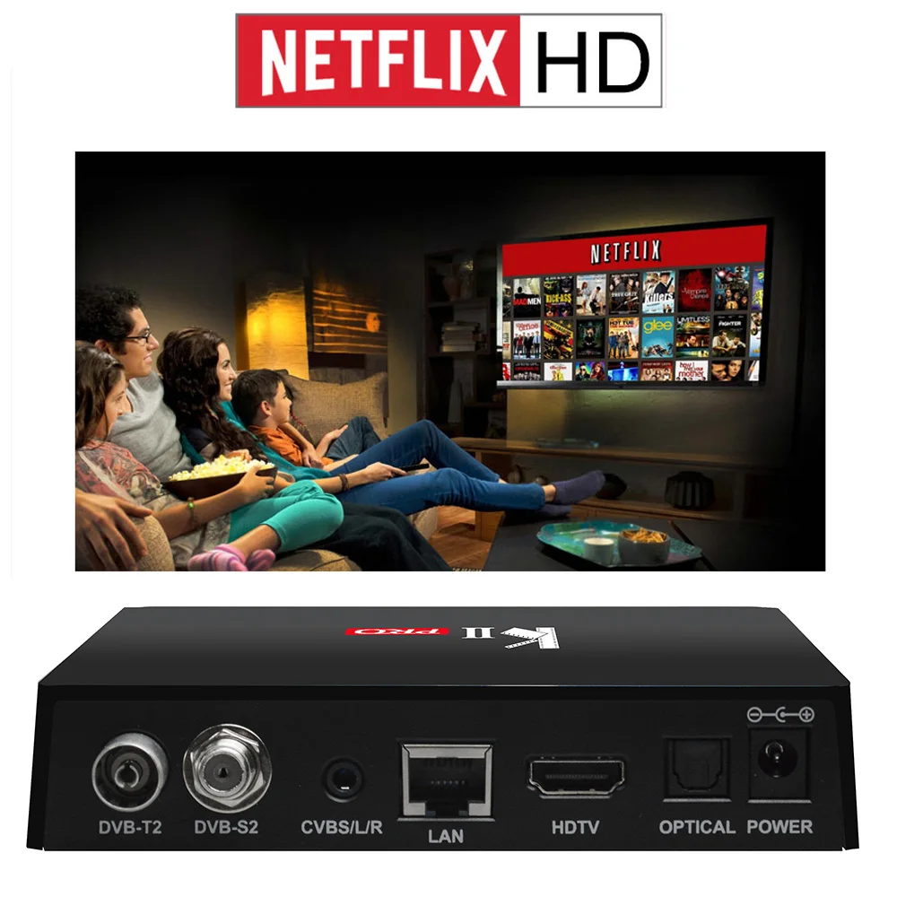 KII PRO Android tv BOX+ DVB-S/S2& DVB-T/T2& DVB-C STB Android 7,1 Amlogic S905D четырехъядерный 2 Гб 16 Гб 4K WiFi HD медиаплеер